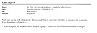 Illustration for article titled "Am I Sick? Are We All Sick?": Overwrought Things The Media Wrote To Auburn's PR Guy During Cam Newton's Wild 2010 Season